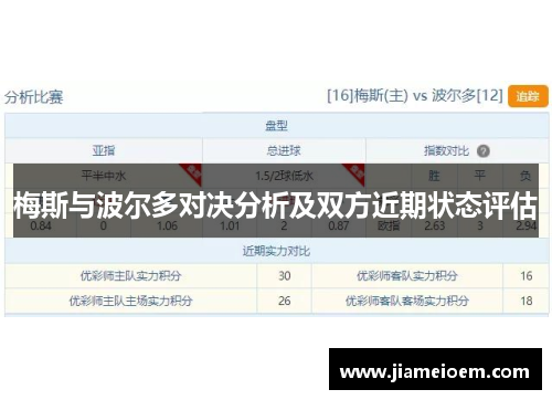 梅斯与波尔多对决分析及双方近期状态评估