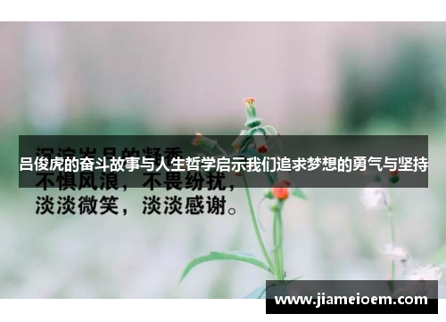 吕俊虎的奋斗故事与人生哲学启示我们追求梦想的勇气与坚持